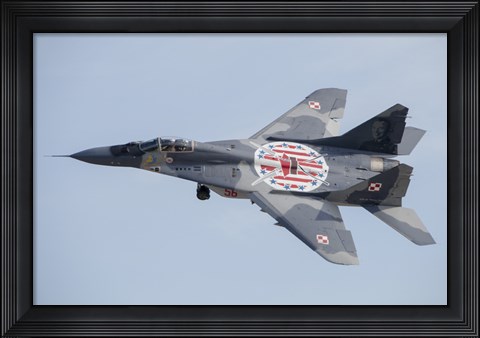 Framed MiG-29 Fulcrum of the Polish Air Force in Flight Print