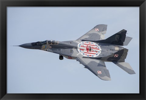 Framed MiG-29 Fulcrum of the Polish Air Force in Flight Print