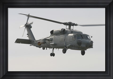 Framed SH-60B Seahawk of the Spanish Navy in Flight Over Rota, Spain Print