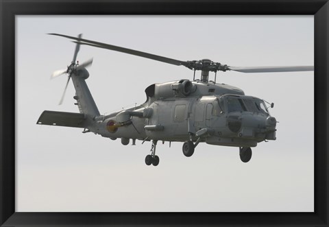 Framed SH-60B Seahawk of the Spanish Navy in Flight Over Rota, Spain Print