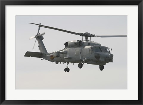 Framed SH-60B Seahawk of the Spanish Navy in Flight Over Rota, Spain Print
