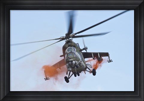 Framed Czech Air Force Mi-35 Hind Helicopter Print