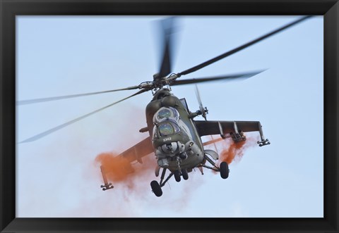 Framed Czech Air Force Mi-35 Hind Helicopter Print