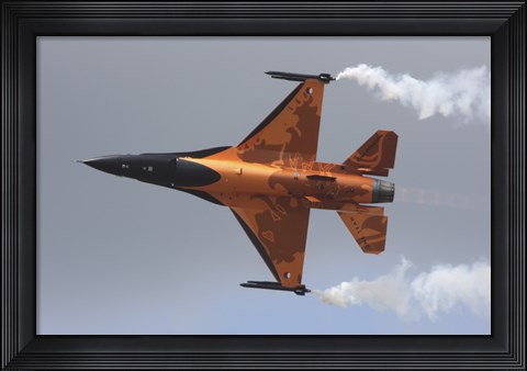 Framed Dutch Air Force F-16A During a Flight Demonstration Print