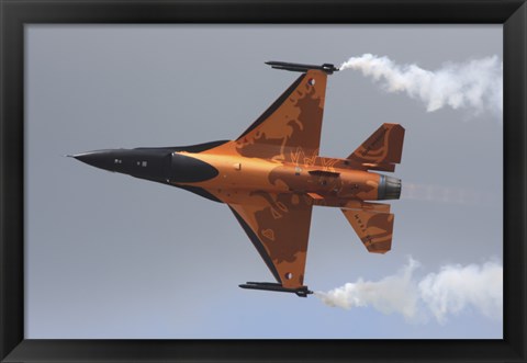 Framed Dutch Air Force F-16A During a Flight Demonstration Print