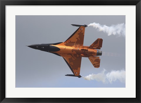 Framed Dutch Air Force F-16A During a Flight Demonstration Print