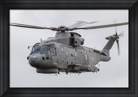 Framed Royal Navy EH-101 Merlin in Flight, Jagel, Germany Print