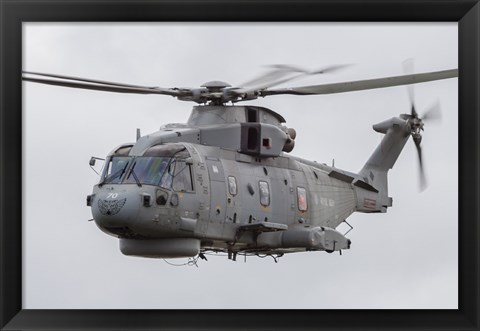 Framed Royal Navy EH-101 Merlin in Flight, Jagel, Germany Print