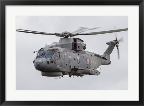Framed Royal Navy EH-101 Merlin in Flight, Jagel, Germany Print