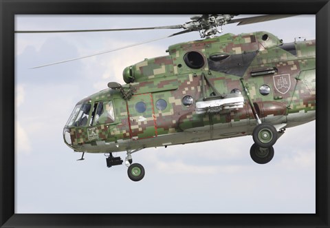 Framed Slovak Air Force Mi-17 Hip in digital camouflage Print