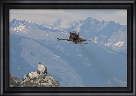 Framed Swiss Air Force F-5E Tigers Above Sion Air Base, Sion, Switzerland Print