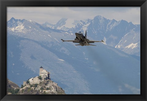 Framed Swiss Air Force F-5E Tigers Above Sion Air Base, Sion, Switzerland Print