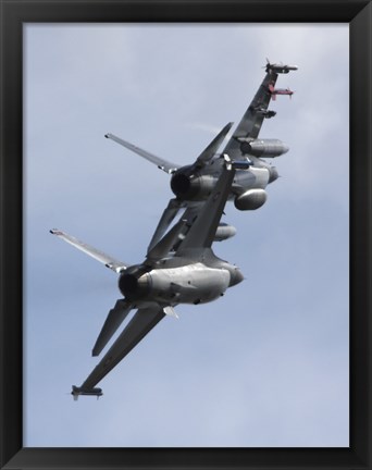 Framed Danish F-16A and F-16B in formation Print