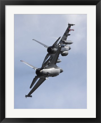 Framed Danish F-16A and F-16B in formation Print