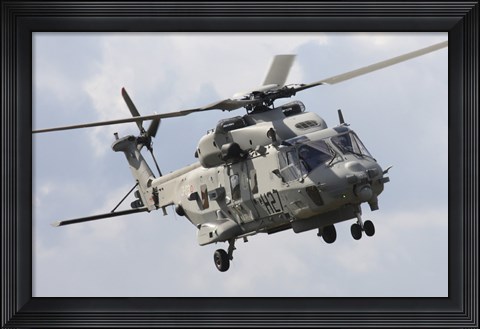 Framed Italian Navy EH101 Helicopter Prepares for Landing Print