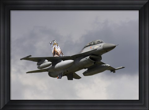 Framed Belgian F-16B taking off Print