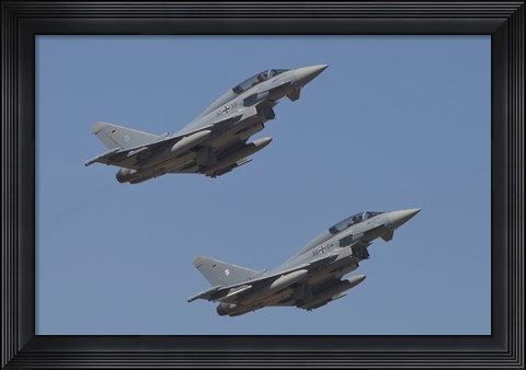 Framed pair of Eurofighter Typhoon Aircraft from the German Air Force Print