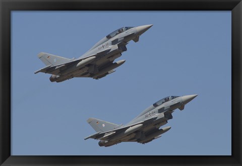 Framed pair of Eurofighter Typhoon Aircraft from the German Air Force Print