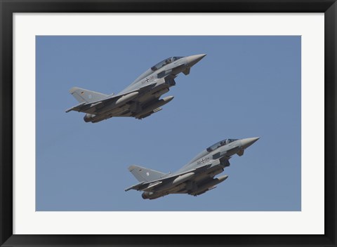 Framed pair of Eurofighter Typhoon Aircraft from the German Air Force Print