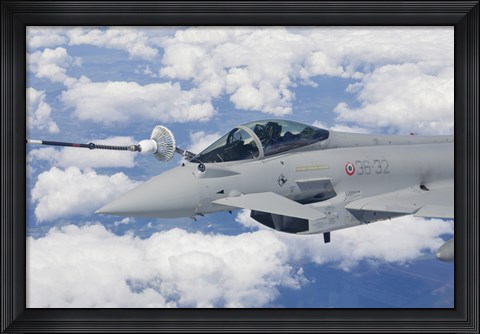 Framed Italian Air Force Eurocopter Typhoon Jet Refueling Print