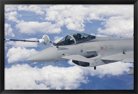 Framed Italian Air Force Eurocopter Typhoon Jet Refueling Print