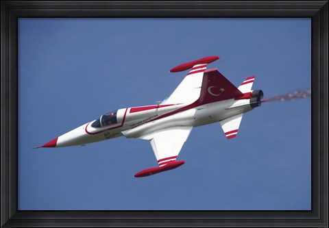 Framed F-5 jet of the Turkish Stars Aerobatic Demonstration Team Print