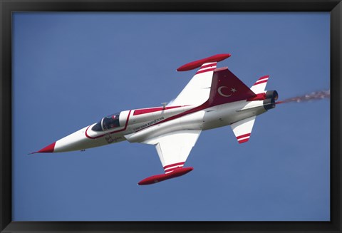 Framed F-5 jet of the Turkish Stars Aerobatic Demonstration Team Print