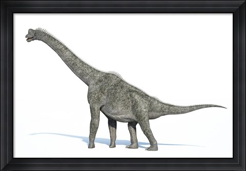 Framed 3D Rendering of a Brachiosaurus Dinosaur Print