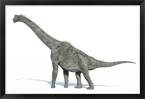 Framed 3D Rendering of a Brachiosaurus Dinosaur Print