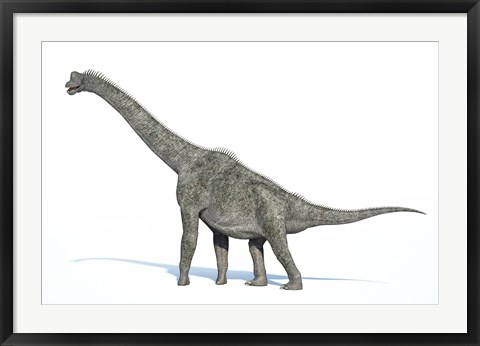 Framed 3D Rendering of a Brachiosaurus Dinosaur Print