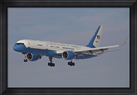 Framed Boeing C-32A of the 89th Airlift Wing, in Flight over Germany Print