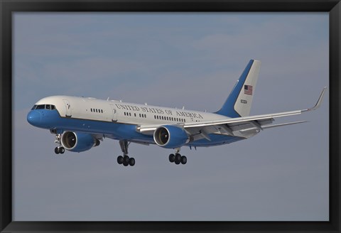 Framed Boeing C-32A of the 89th Airlift Wing, in Flight over Germany Print