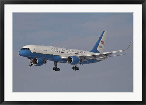 Framed Boeing C-32A of the 89th Airlift Wing, in Flight over Germany Print