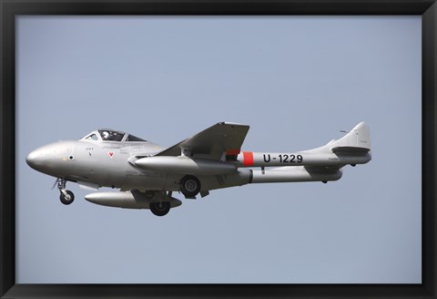 Framed De Havilland DH 112 Venom Jet Trainer of the Swiss Air Force Print