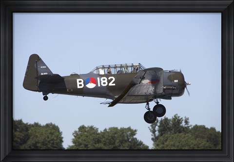 Framed T-6 Harvard Trainer of the Dutch Air Force Historic Flight Team Print