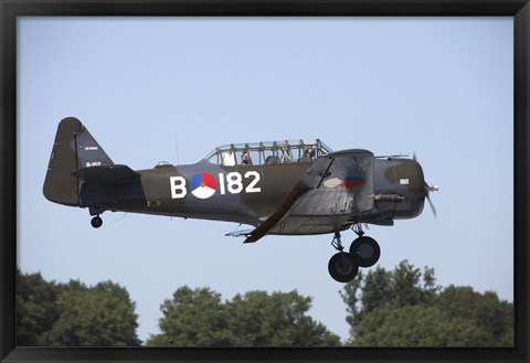 Framed T-6 Harvard Trainer of the Dutch Air Force Historic Flight Team Print