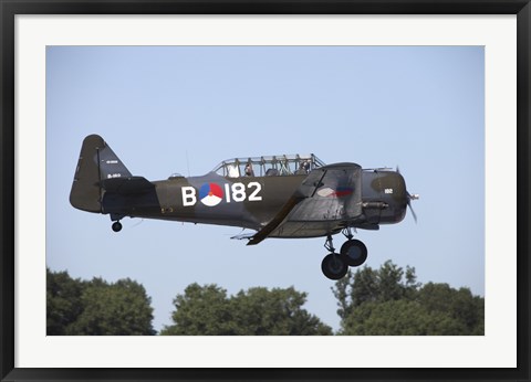 Framed T-6 Harvard Trainer of the Dutch Air Force Historic Flight Team Print