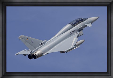 Framed German Air Force Eurofighter Typhoon in Flight Over Germany Print