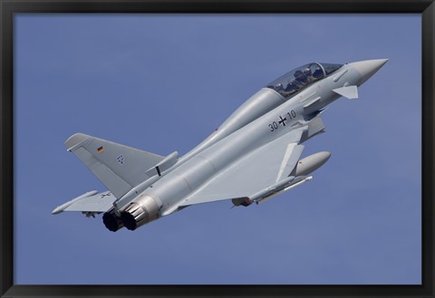 Framed German Air Force Eurofighter Typhoon in Flight Over Germany Print