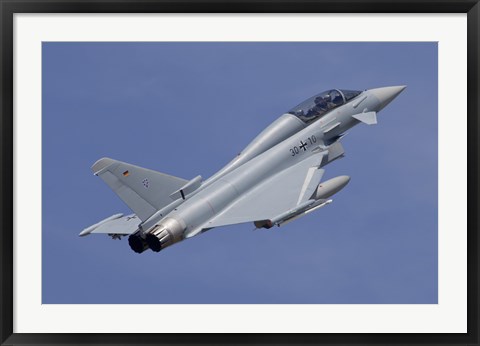 Framed German Air Force Eurofighter Typhoon in Flight Over Germany Print