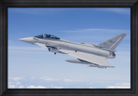 Framed Italian Air Force Eurocopter Typhoon Jet Print
