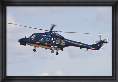 Framed Sea Lynx Helicopter of the German Navy with 100th Anniversary Markings Print