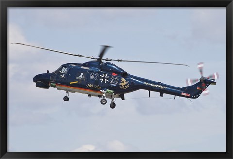 Framed Sea Lynx Helicopter of the German Navy with 100th Anniversary Markings Print