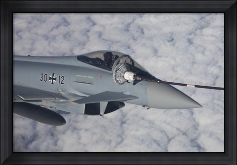 Framed German Air Force Eurofighter Typhoon during in-Flight Refueling Print