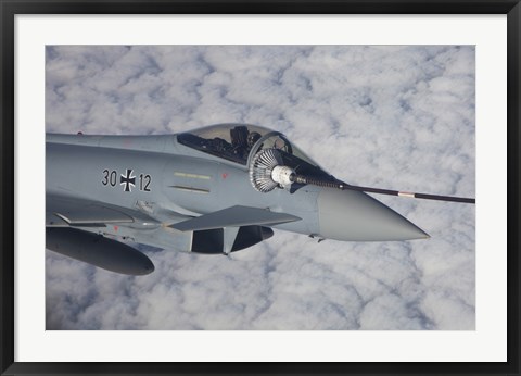 Framed German Air Force Eurofighter Typhoon during in-Flight Refueling Print