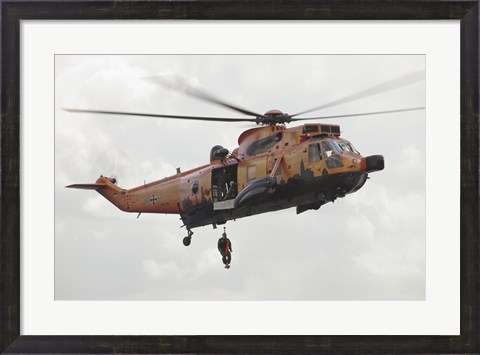 Framed German WS-1 Sea King during a Fast-roping Exercise Print
