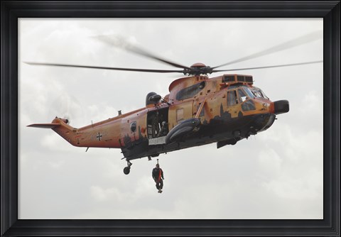 Framed German WS-1 Sea King during a Fast-roping Exercise Print