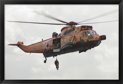 Framed German WS-1 Sea King during a Fast-roping Exercise Print