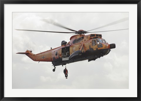 Framed German WS-1 Sea King during a Fast-roping Exercise Print