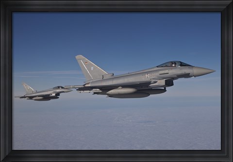 Framed Pair of Eurofighter Typhoon Aircraft of the German Air Force Print